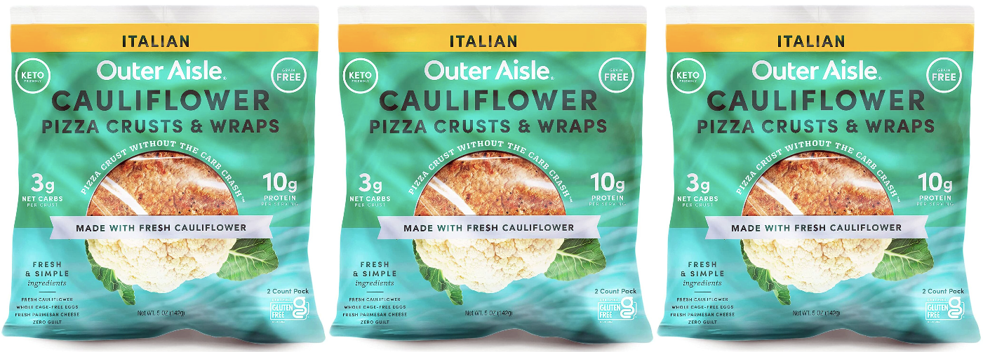 Outer Aisle Cauliflower Pizza Crust & Wraps by Outer Aisle - Affordable  Bariatric Approved at $6.89 on BariatricPal Store